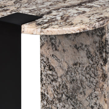 Lyra 17" Contemporary Natural Marble/Metal Handmade Round End Table - JONATHAN Y